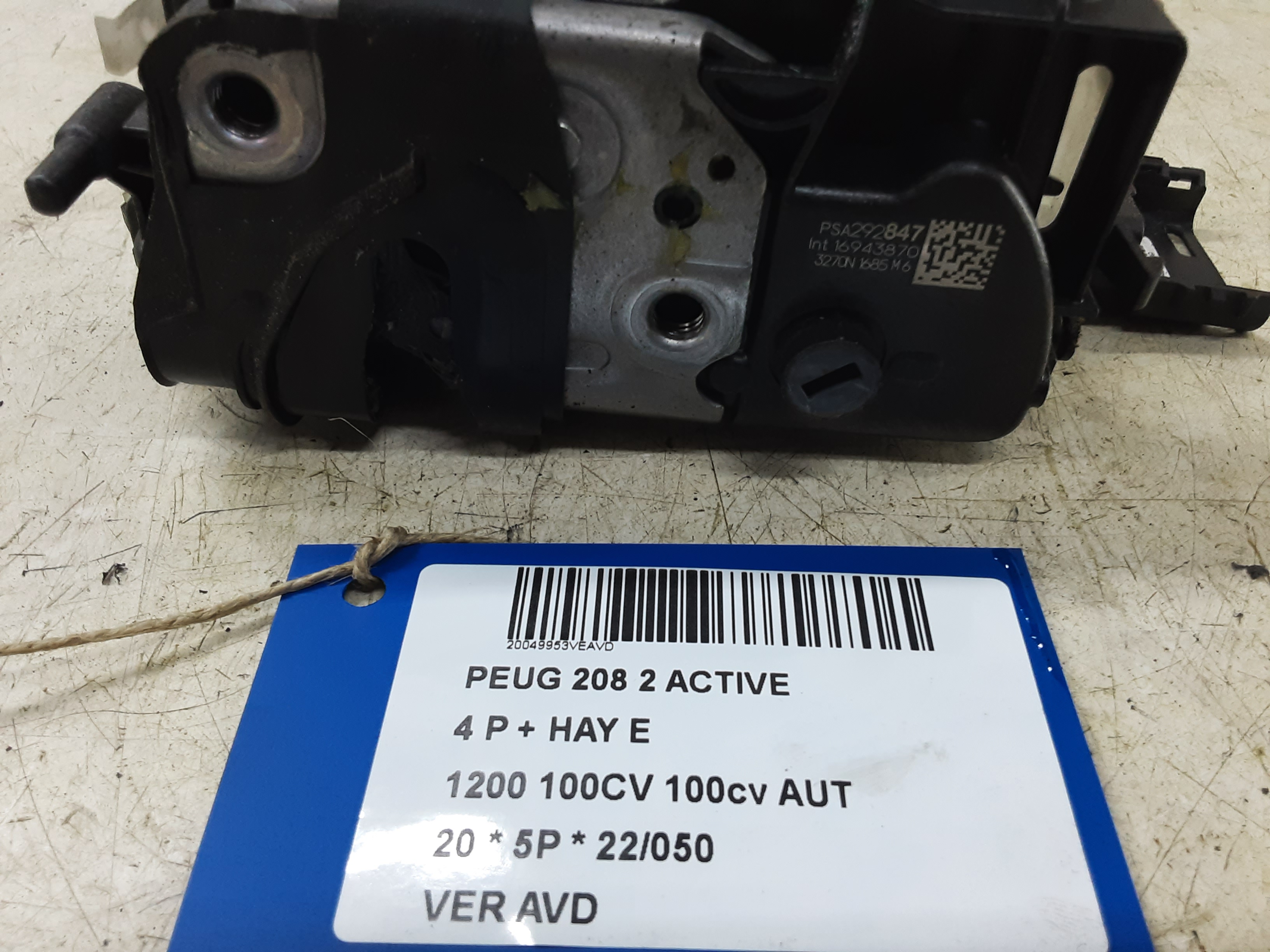 VERGRENDELING VOOR RECHTS Peugeot 208 6/19+