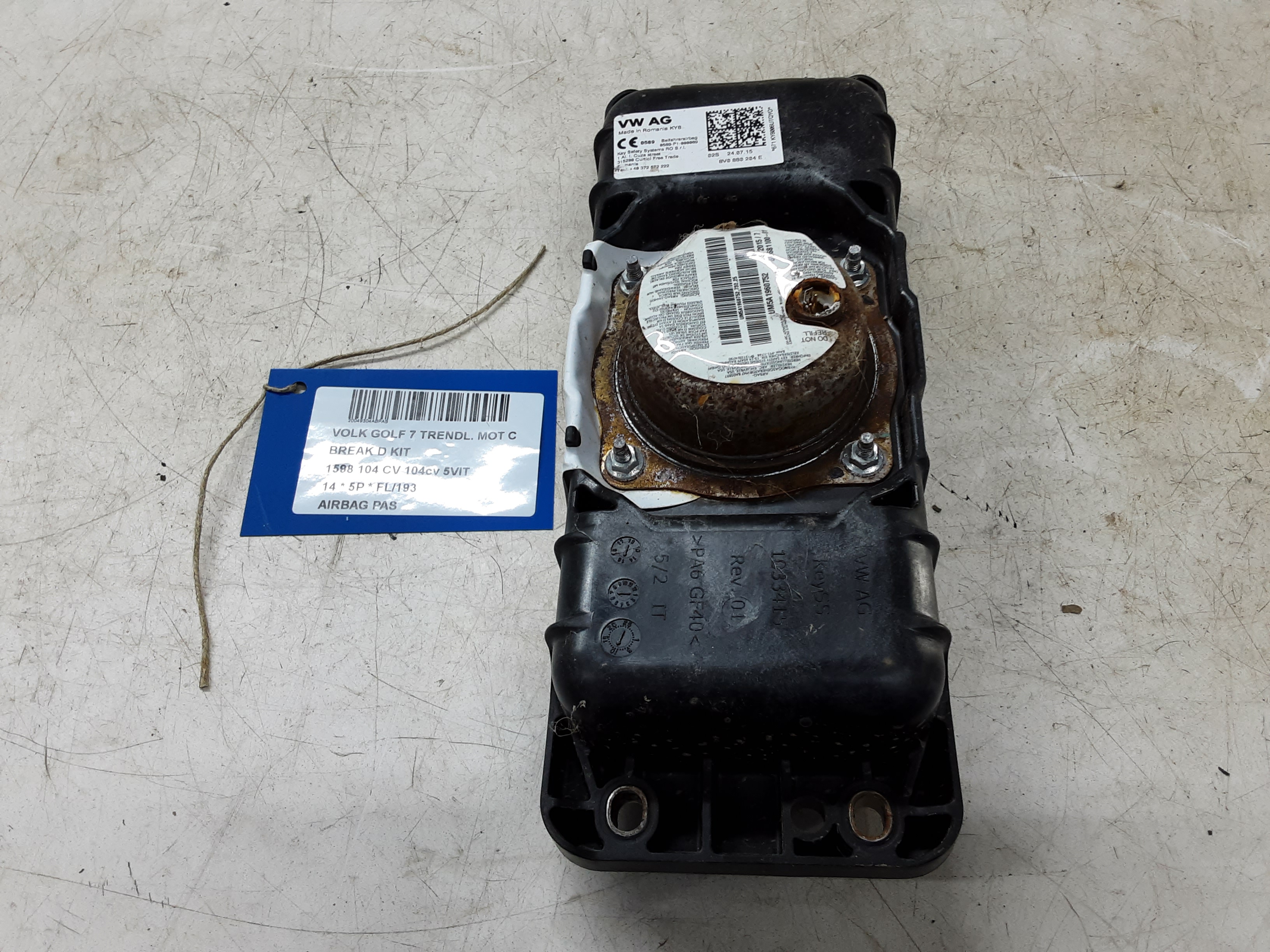 AIRBAG PASSAGIER Vw GOLF VII 11/12 - 17