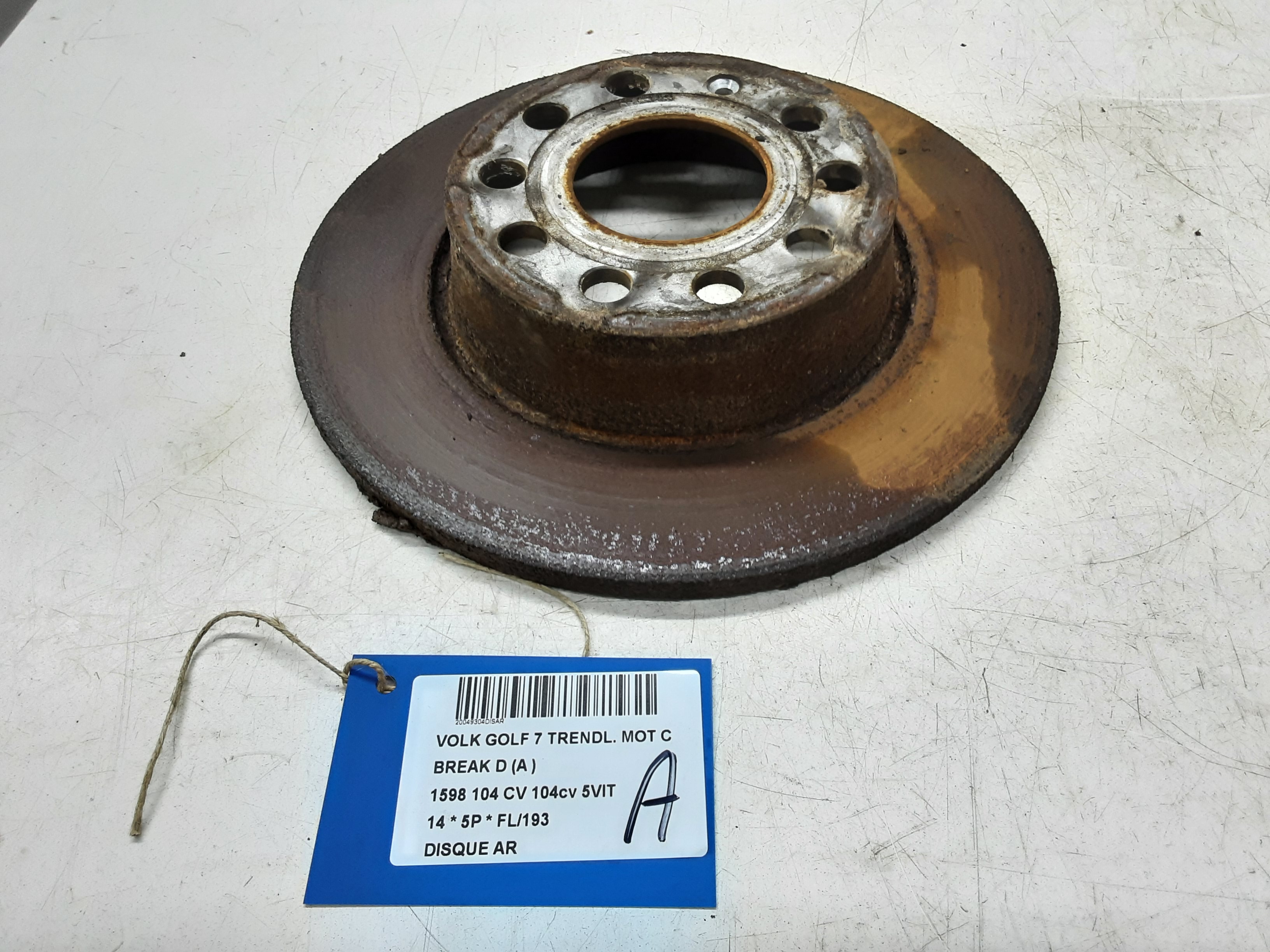 DISQUE ARRIERE Vw GOLF VII 11/12 - 17