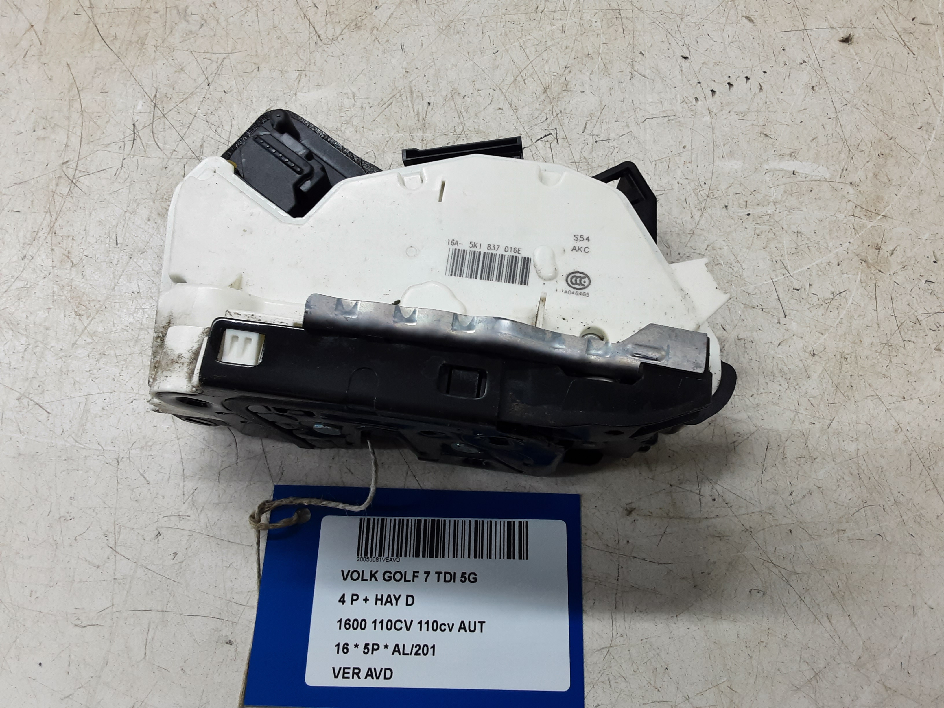 VERROUILLAGE DE PORTE AVANT DROITE Vw GOLF VII 11/12 - 17
