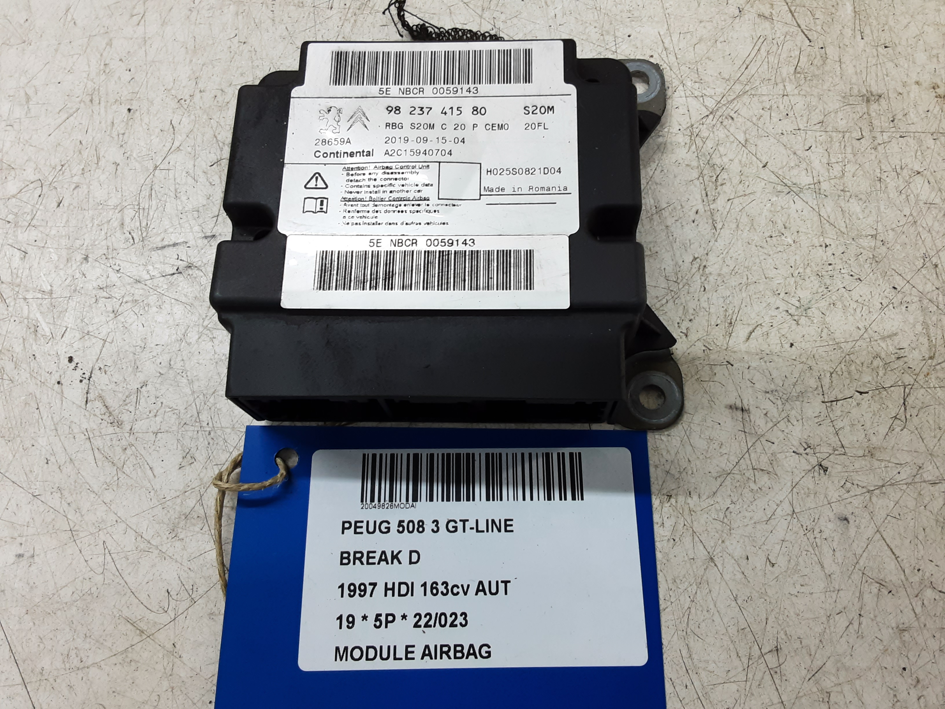 AIRBAG MODULE Peugeot 508 9/18+