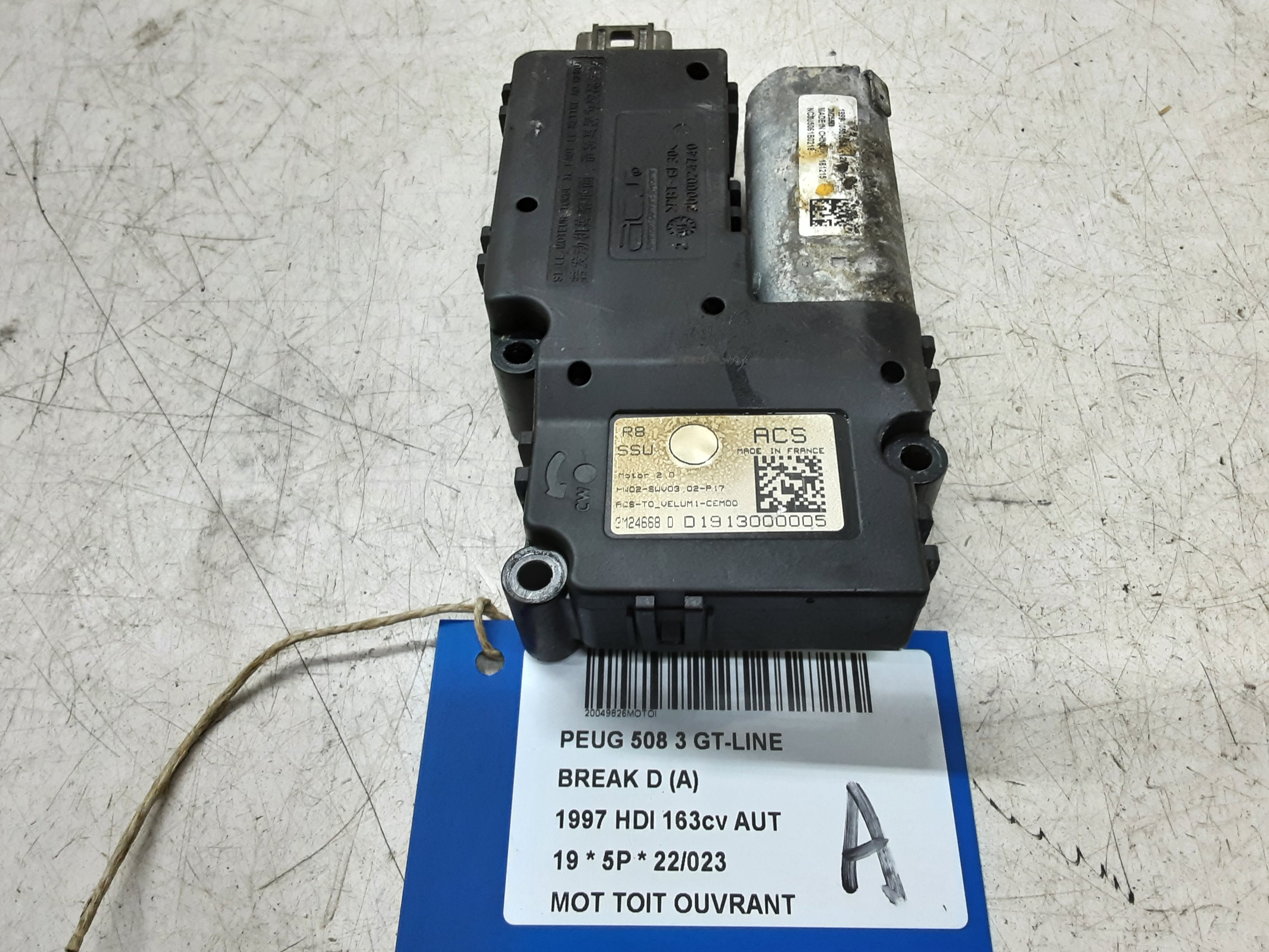 MOTOR SCHUIFDAK Peugeot 508 9/18+