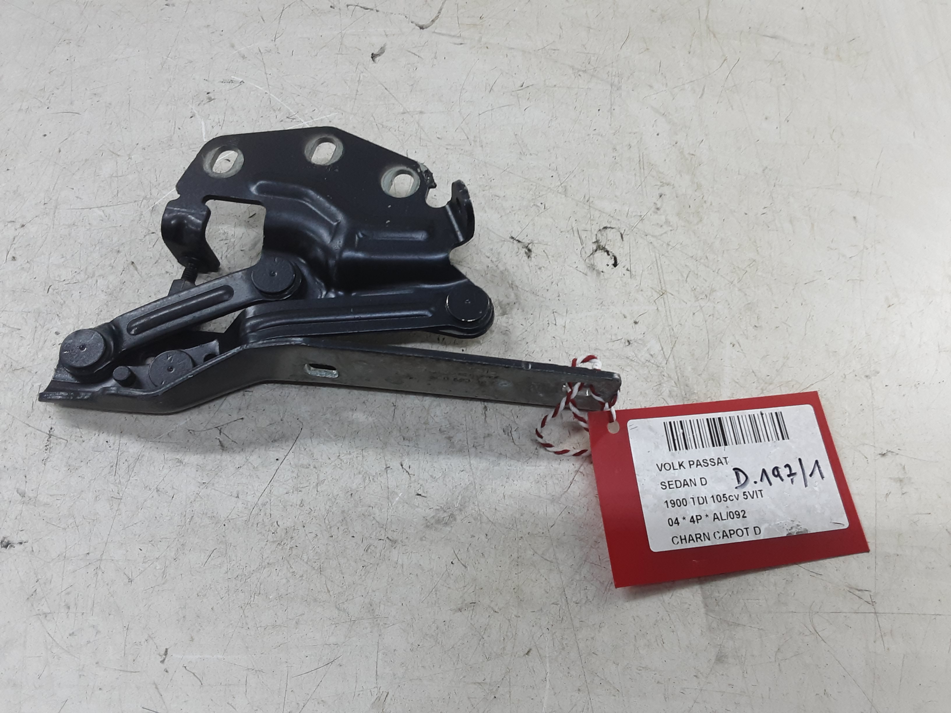 SCHARNIER MOTORKAP RECHTS Vw PASSAT 10/00 - 02/05