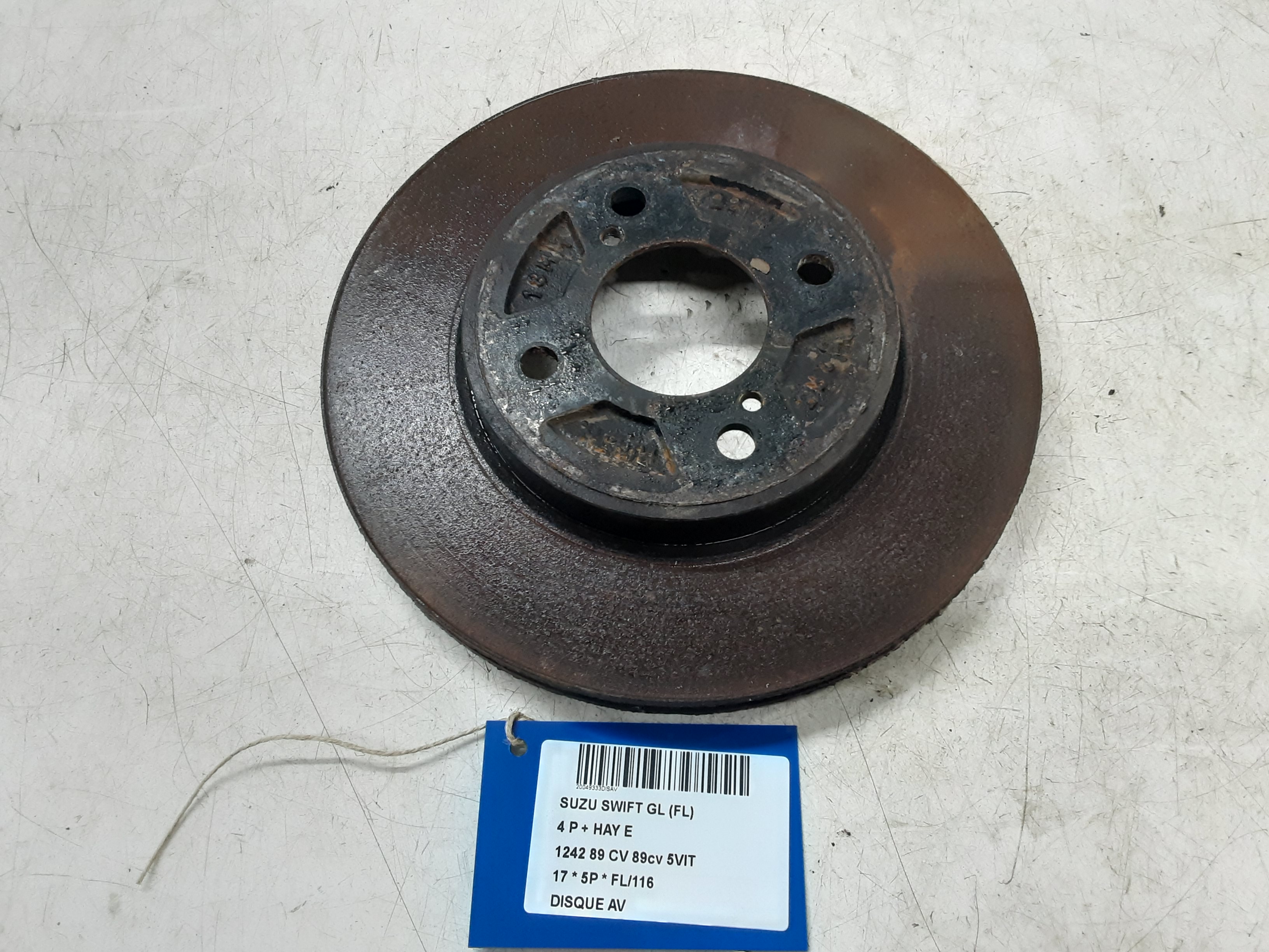 REMSCHIJF VOOR Suzuki SWIFT 4/17+
