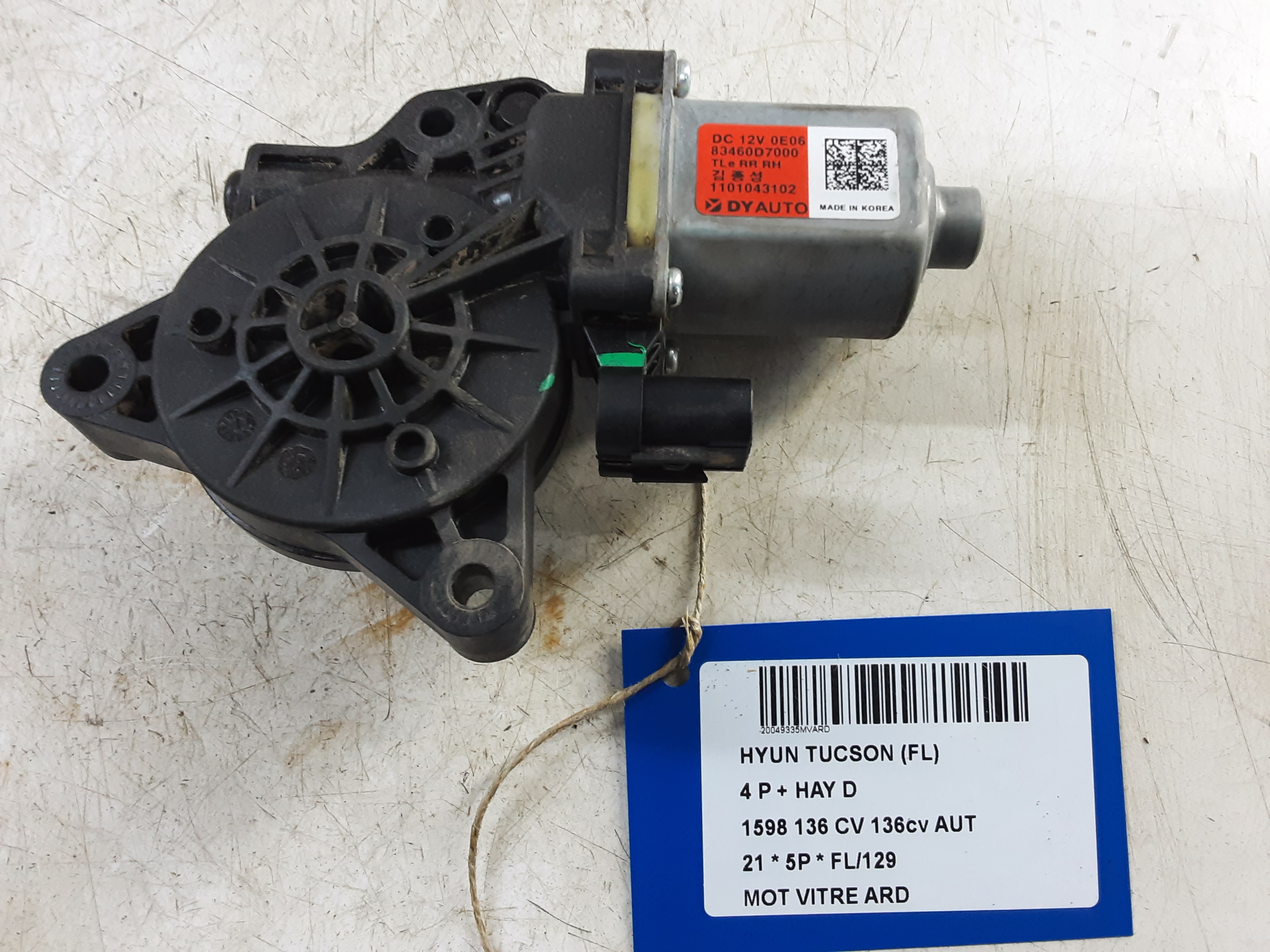 MOTEUR DE VITRE DE PORTE ARRIERE DROITE Hyundai TUCSON (2 facelift) 09/18-01/21