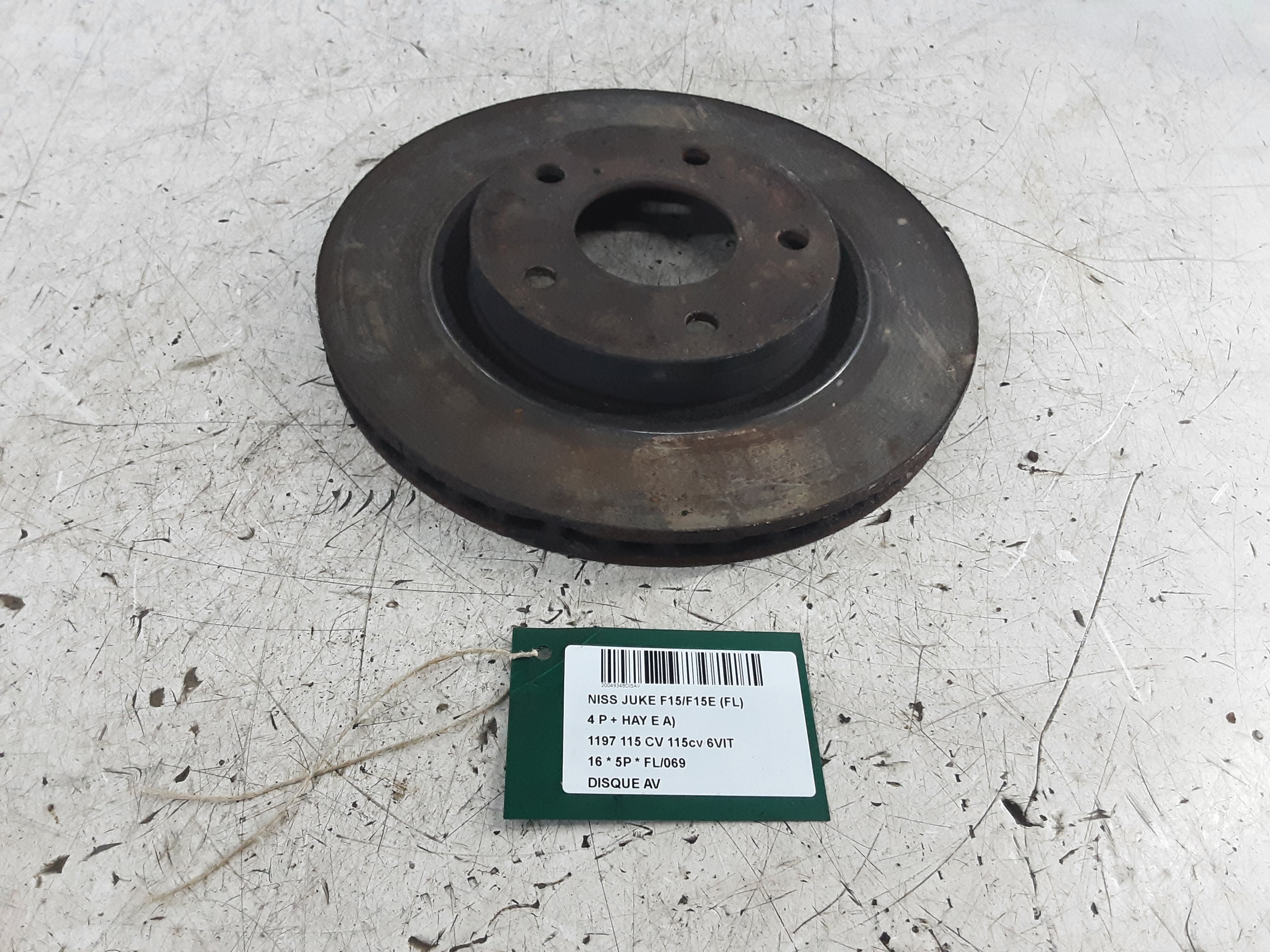 REMSCHIJF VOOR Nissan JUKE 7/14 - 19