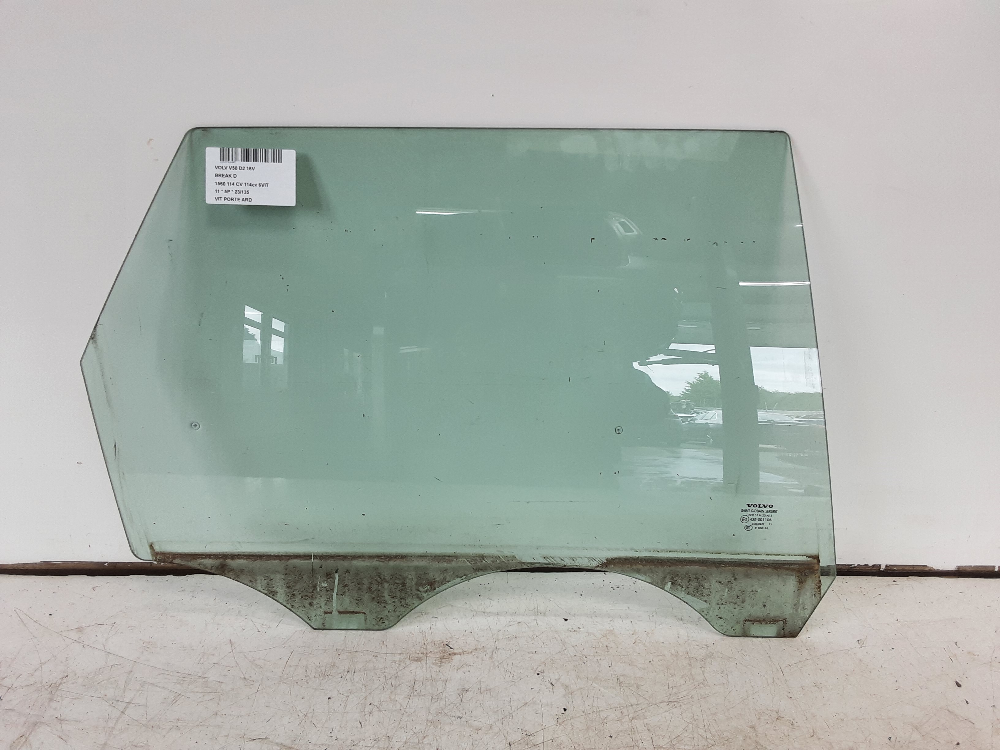 RIGHT REAR DOOR WINDOW Volvo V50 07 - 12