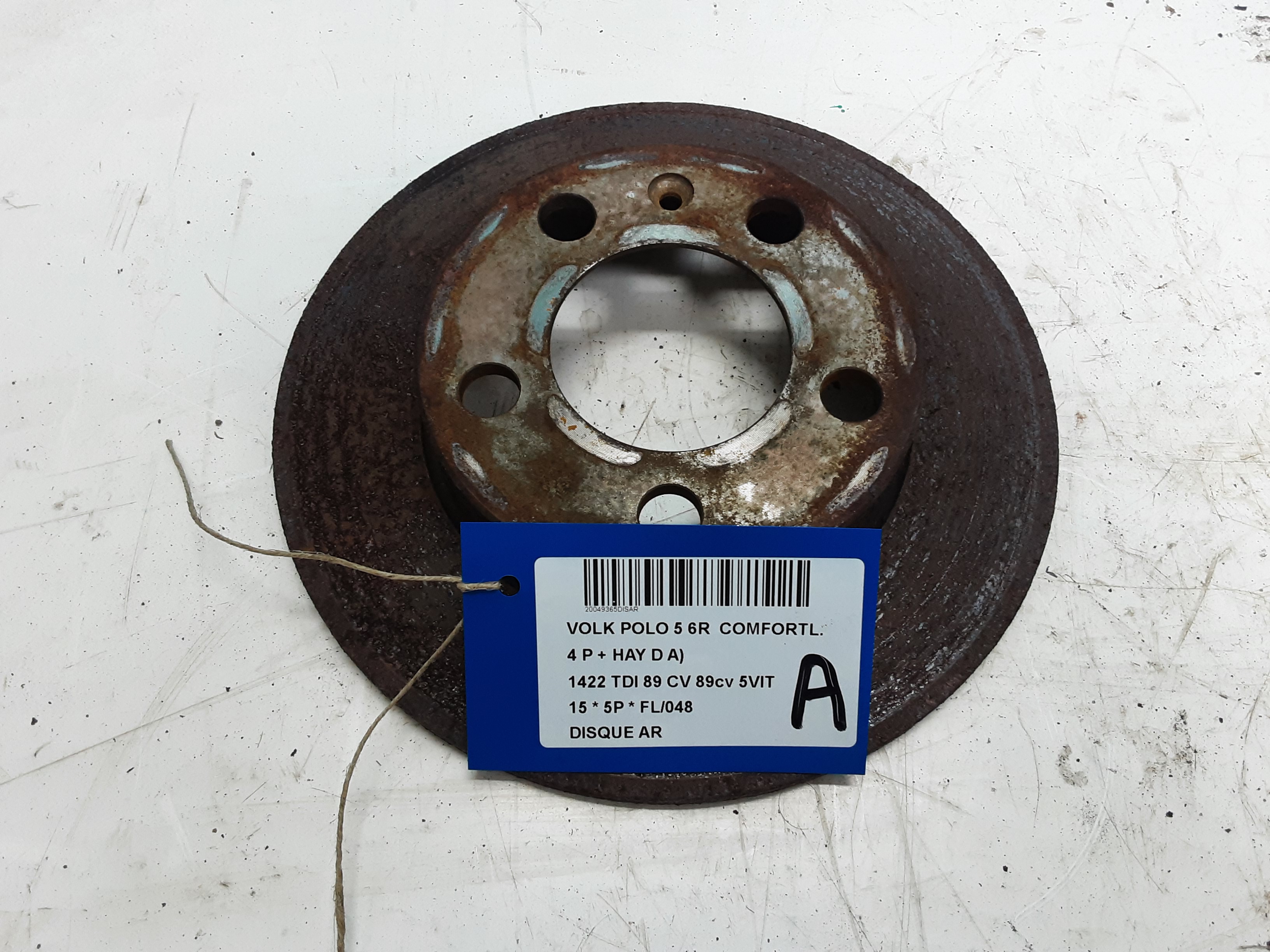 REMSCHIJF ACHTER Vw POLO (6R) FaceLift 5/14 - 17
