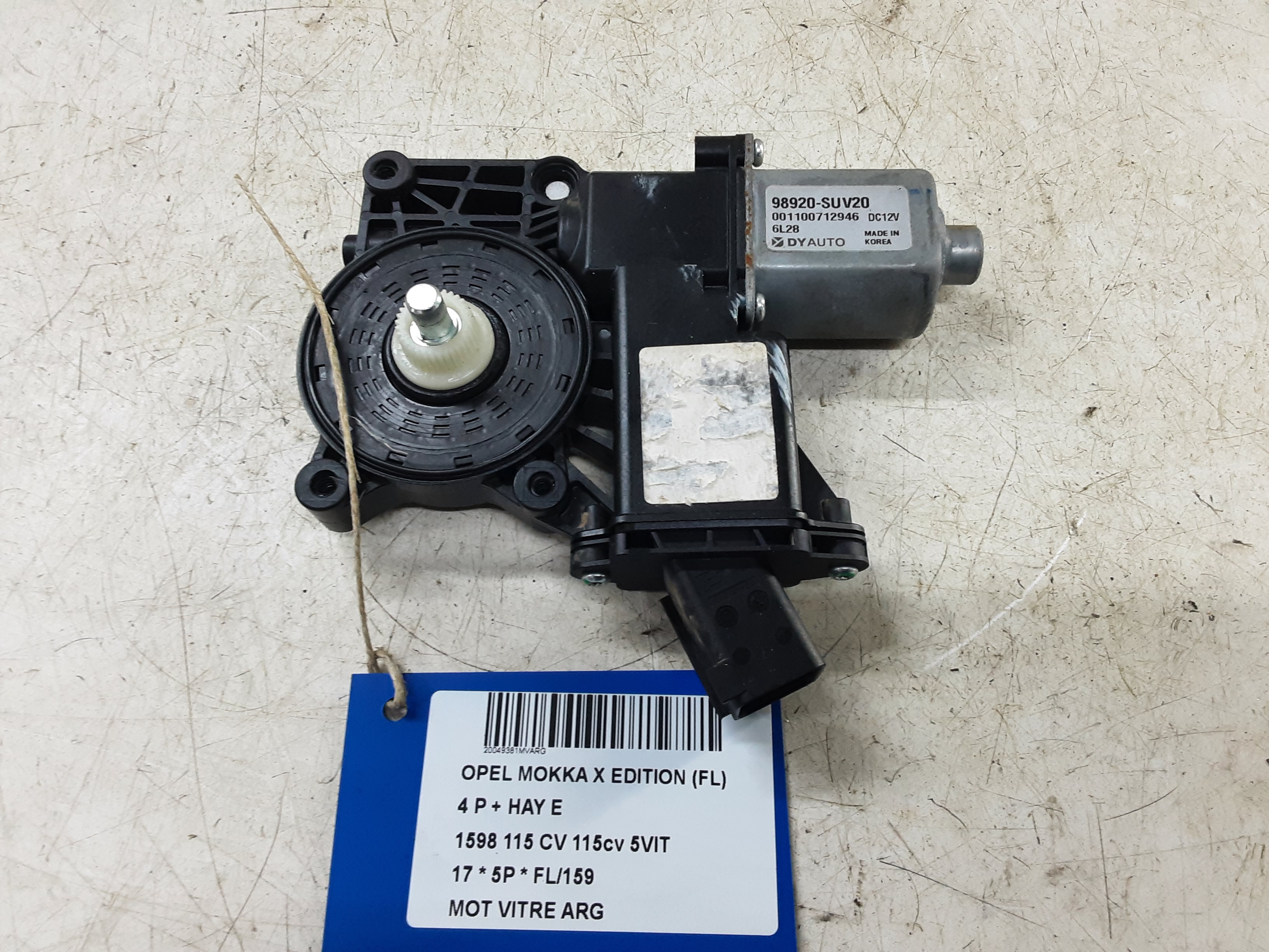 MOTOR RUITMECHANISME ACHTER LINKS Opel MOKKA X 10/16 - 21