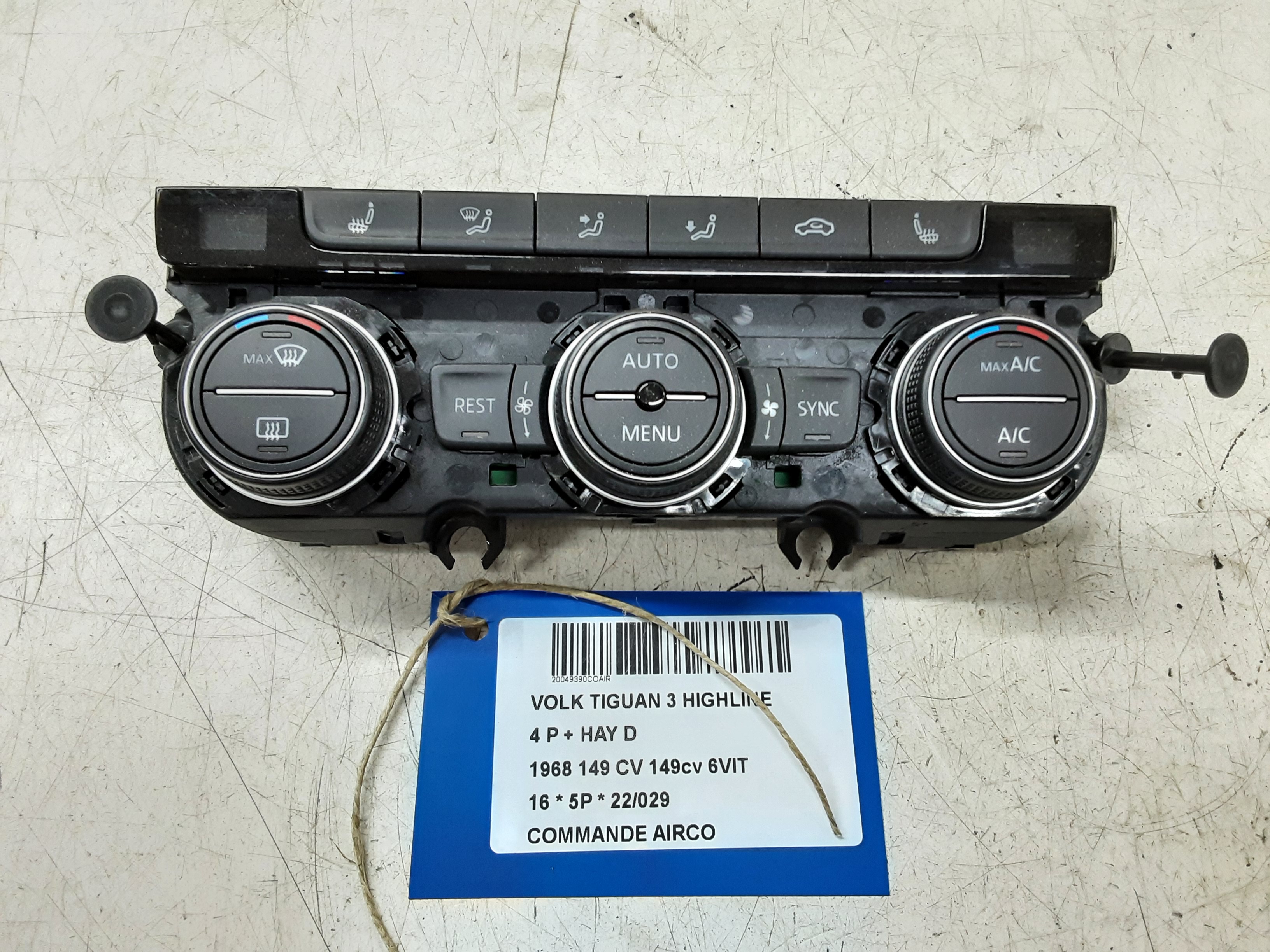 BEDIENINGSPANEEL AIRCO Vw TIGUAN (3) 02/16- 10/20